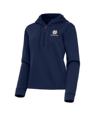 Antigua - Women's Navy Notre Dame Fighting Irish Contemporary Quarter-Zip Hoodie