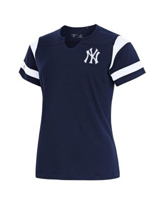 Женский темно-синий топ New York Yankees Encounter от Antigua с вырезом лодочкой