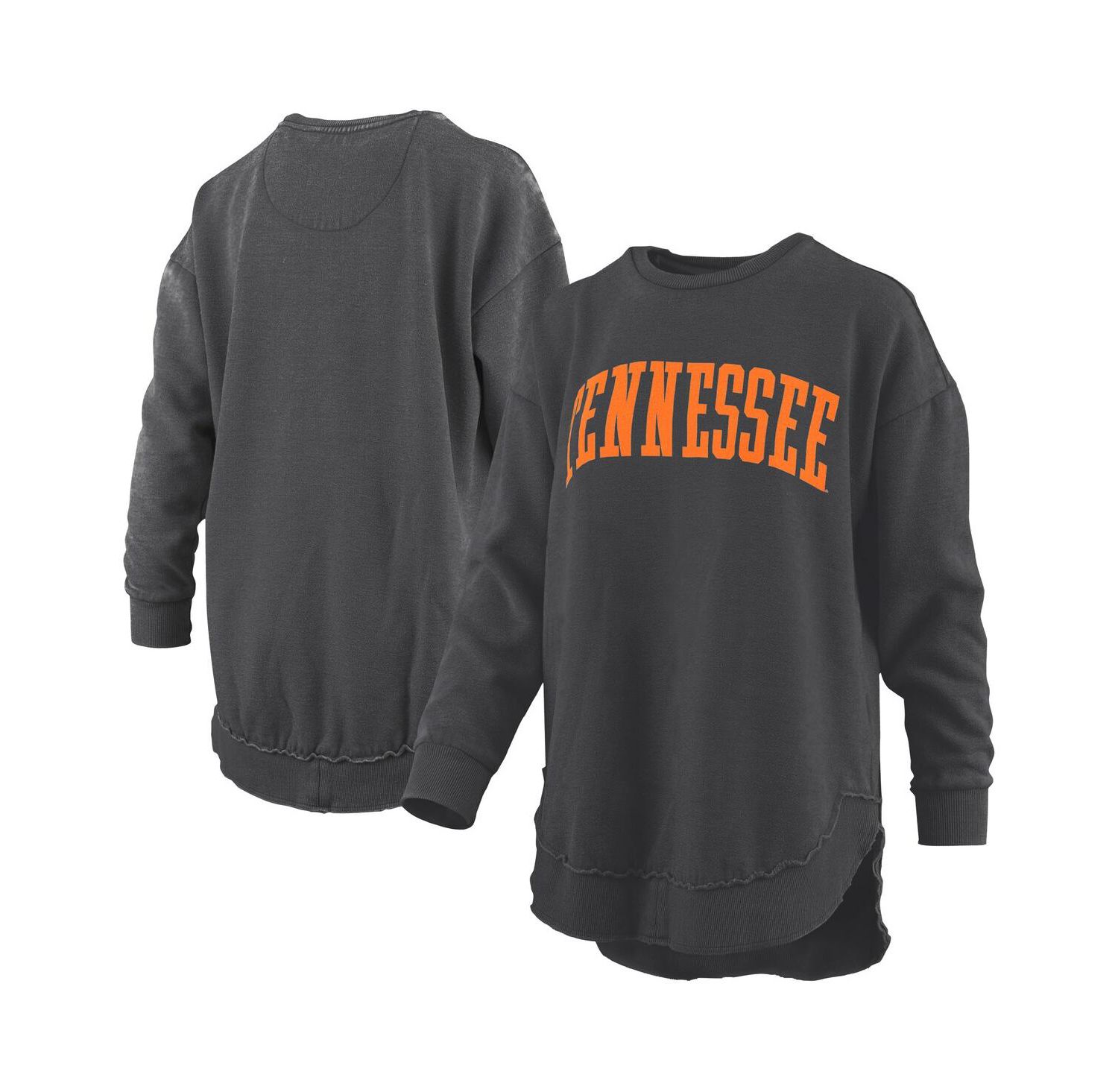 Women's Black Tennessee Volunteers M&eacute;lange Poncho Vintage Fleece Long Sleeve Pullover Sweatshirt