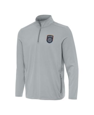 Мужская серая толстовка-пуловер San Diego FC Perilous с застежкой на четверть молнии от Antigua