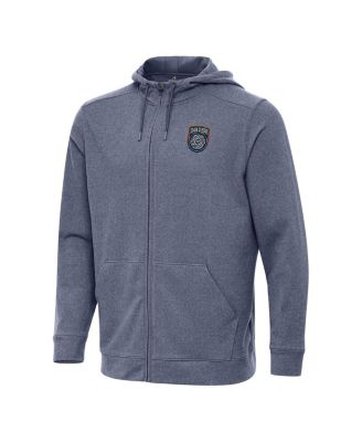 Antigua - Men's Heather Navy San Diego FC Effortless Full-Zip Hoodie Jacket