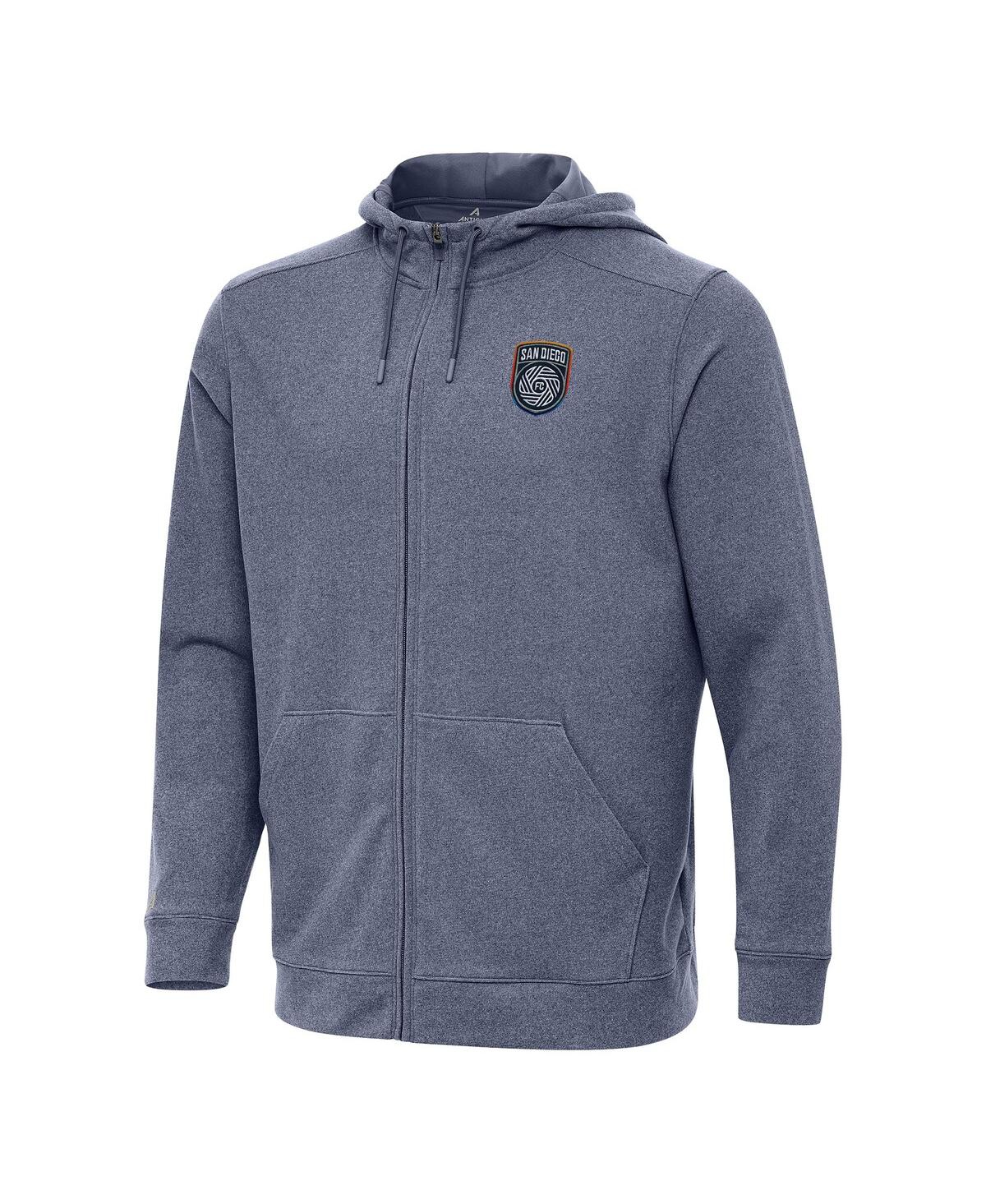 Men's Heather Navy San Diego Fc Effortless Full-Zip Hoodie Jacket - Heather Navy