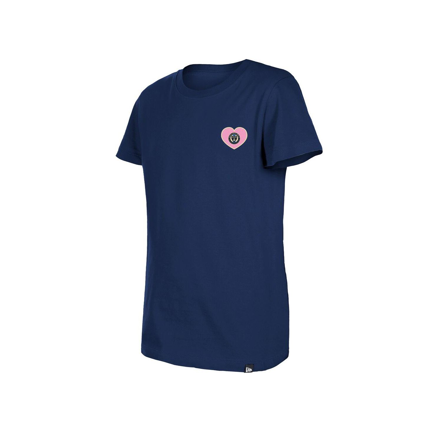 Big Girls Navy Philadelphia Union Bubble Heart T-Shirt