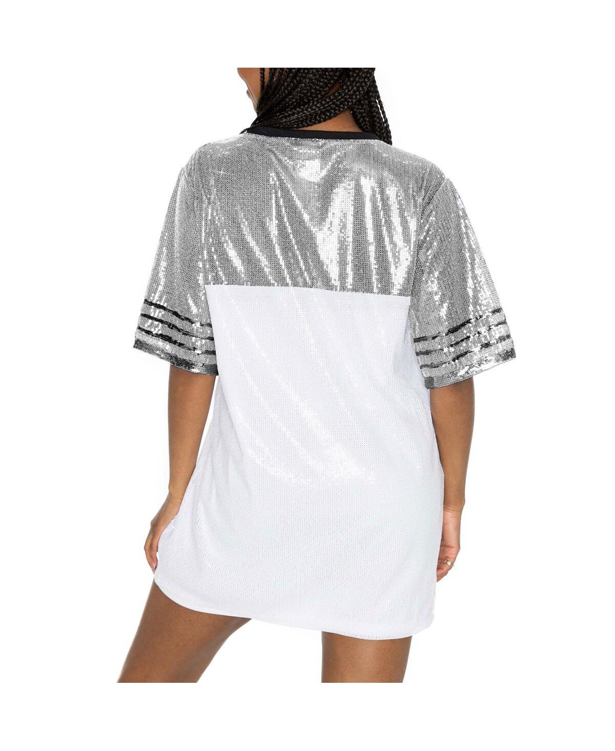 Shop Gameday Couture Women's White/gray Cleveland Browns Bling It Full Sequin Jersey Dress
