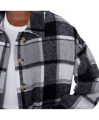 Gameday Couture Womens Gray New England Patriots Fieldside Fun Plaid Button-Up Overshirt 11990₽