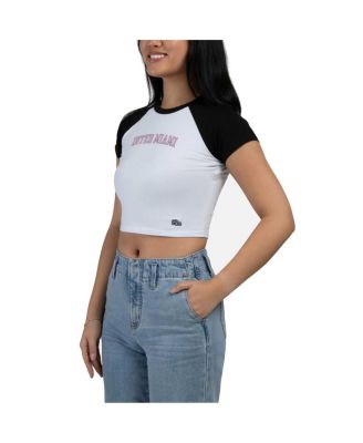 Женская черная укороченная футболка реглан Inter Miami CF Homerun от Hype and Vice