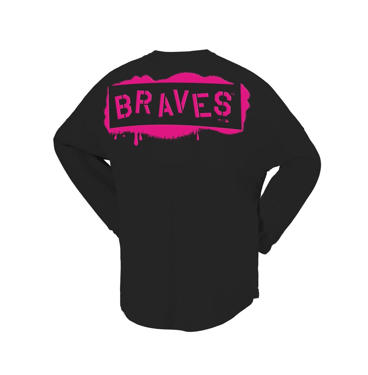 Женская футболка Fanatics Black Atlanta Braves Neon Jersey Long Sleeve — фото 2