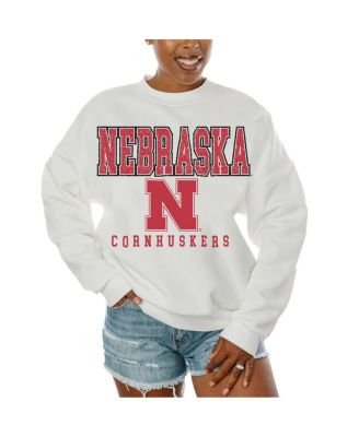 Gameday Couture - Women's White Nebraska Huskers Freestyle Fleece Pullover Sweatshirt