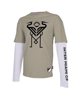 Мужская коричневая футболка Stadium Essentials Inter Miami CF Status с длинным рукавом