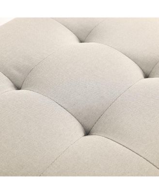 Tufted Storage Ottoman Bench with Nailhead Trim & Hinged Lid – Upholstered Multi-Purpose Seating for Bedroom, Entryway & Living Room.