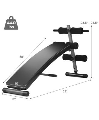 Adjustable Decline Sit-Up Bench with Arc Shape – Perfect for Full-Body Core Exercise at Home