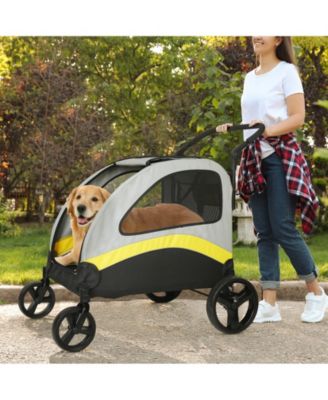  4 Wheel Foldable Pet Travel Stroller With Basket