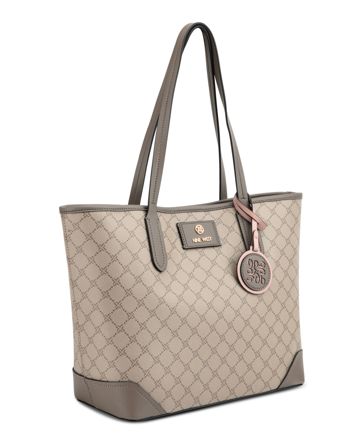 Shop Nine West Piera 2 In 1 Tote Bag In Beige Logo Flint
