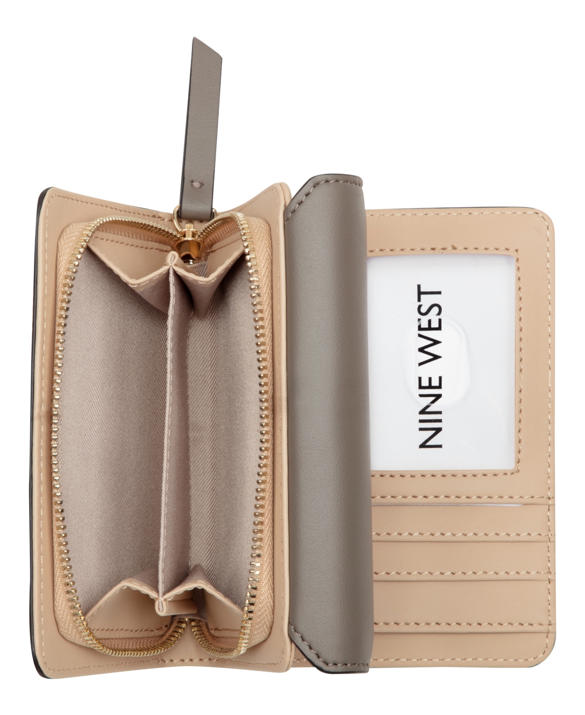 Nine West Caireann French Wallet In Beige Logo Flint