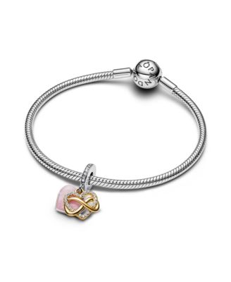 Two-Tone Sparkling Infinity Heart Dangle Charms