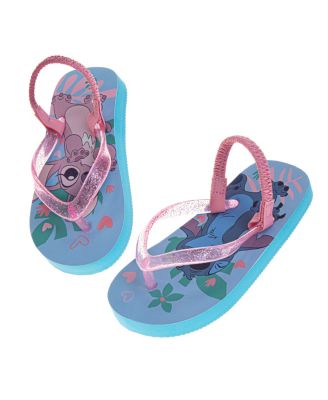 Toddler Girls Stitch and Angel Dual Sizes Flip Flop Slippers