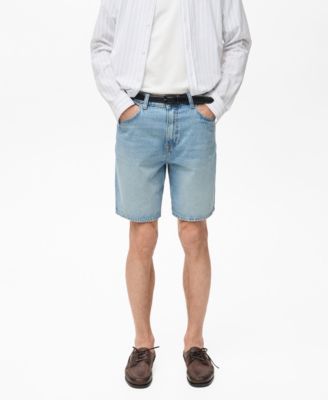 MANGO - Men's Denim Washed Effect 8.86" Bermuda Shorts