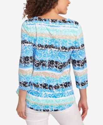 Ruby Rd. Миниатюрный топ в акварельную полоску с цветочным рисунком