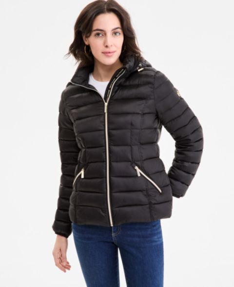 Женские куртки MICHAEL Michael Kors Michael Kors Hooded Shine Packable Puffer Coat