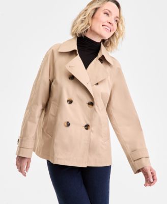 Women's Short Double-Breasted Trench Coat