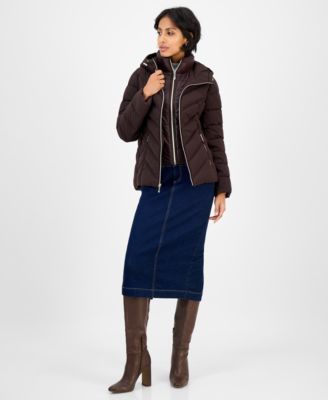 Women's Hooded Bibbed Packable Puffer Coat