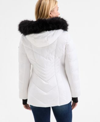 Women's Faux-Fur-Trim Hooded Puffer Coat, Exclusively at Macy's