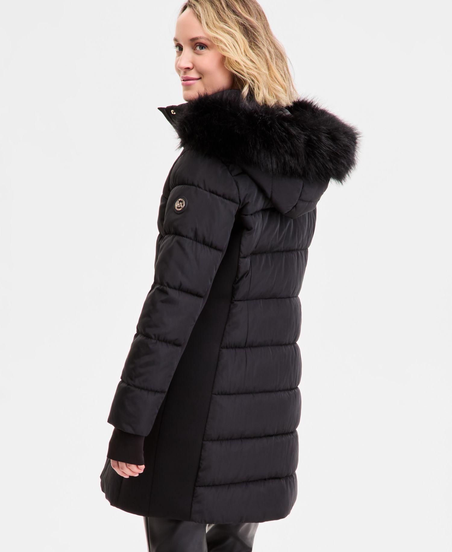 Women's Faux-Fur-Trim Hooded Puffer Coat