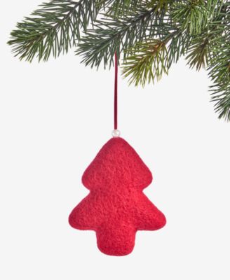 Nordic Wonderland Felted Red Tree Ornament, Macy's Exclusive