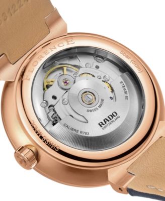 Unisex Swiss Automatic Florence Blue Leather Strap Watch 39mm