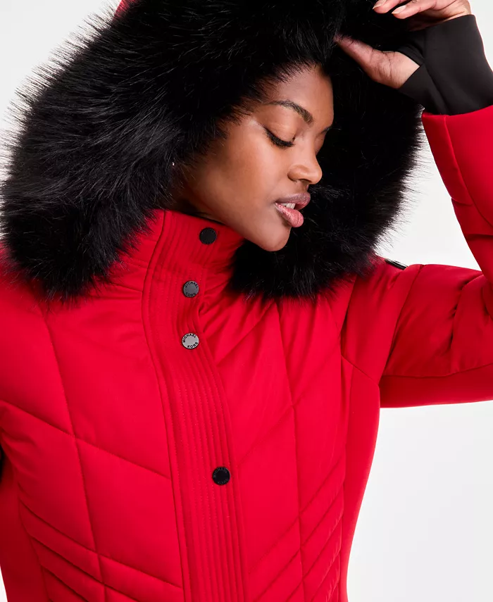 Women's Faux-Fur-Trim Hooded Puffer Coat - thumbnail 9
