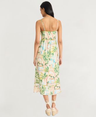 Женское миди-платье The Good Journey с отделкой кантом и принтом в виде открытки