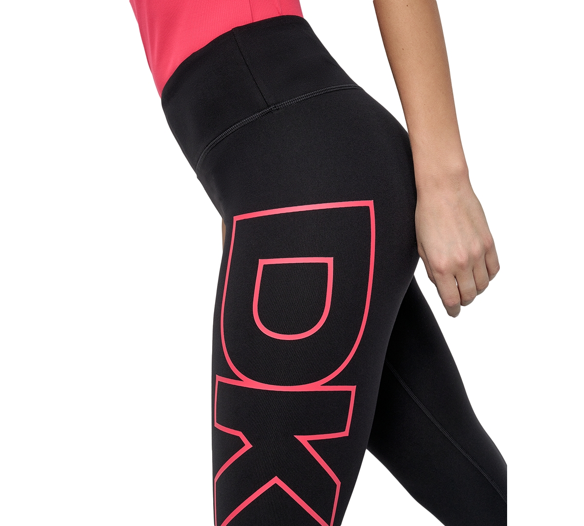 Dkny Sport Women's Logo Balance Compression High-waist 7/8 Tights In Black