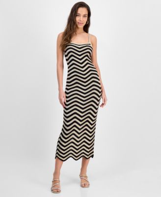 GUESS - Women's Vera Chevron Lace-Up Dress