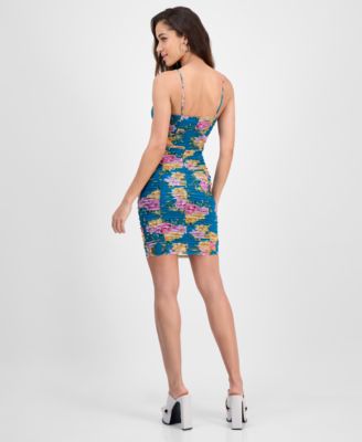 Women's Callie Floral-Print Ruched Bodycon Dress