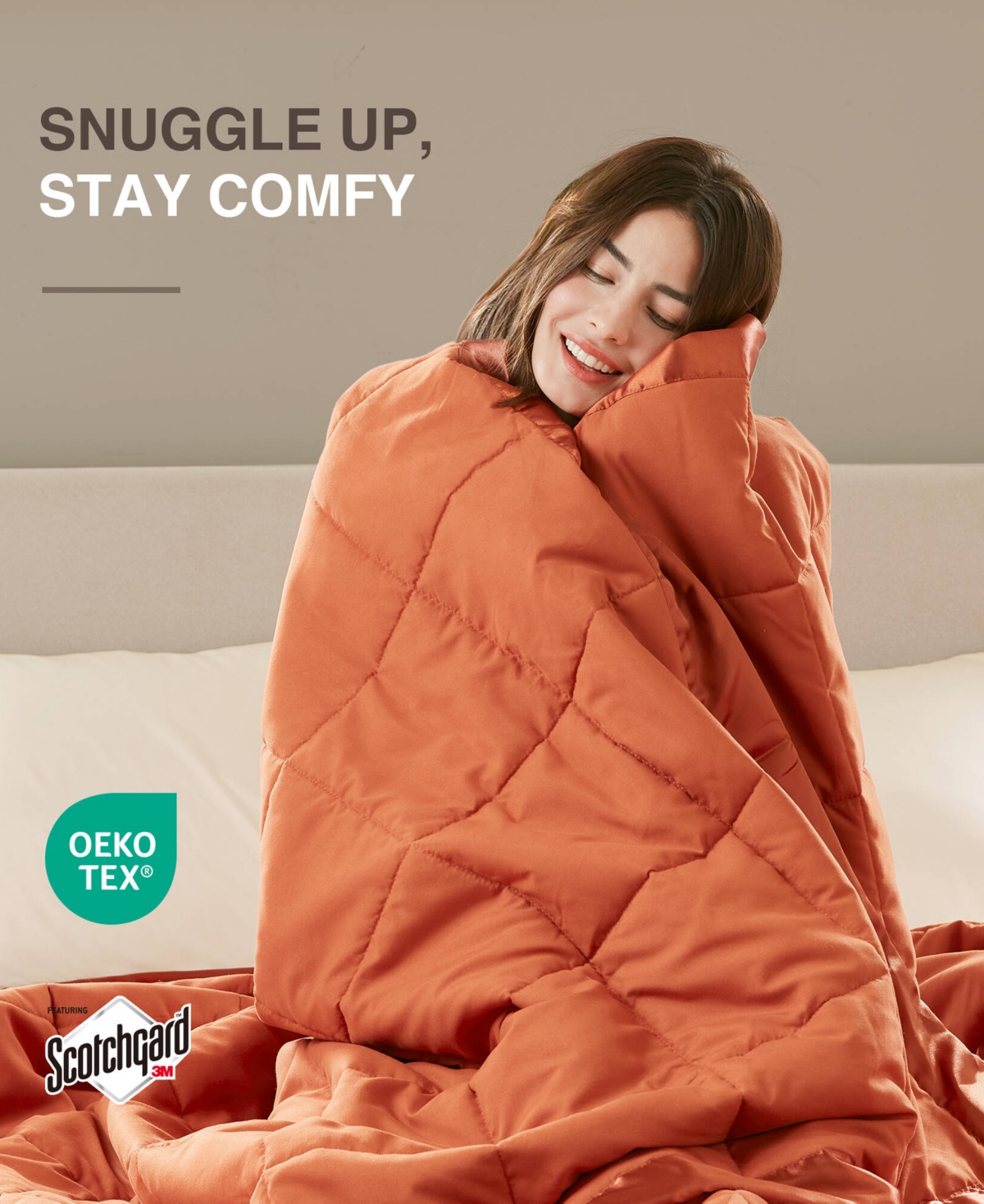 Madison Park Windom Lightweight Down Alternative Satin Trim Blanket, Twin In Orange