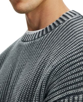 Men's Washed Box Fit Crew Knit Sweater