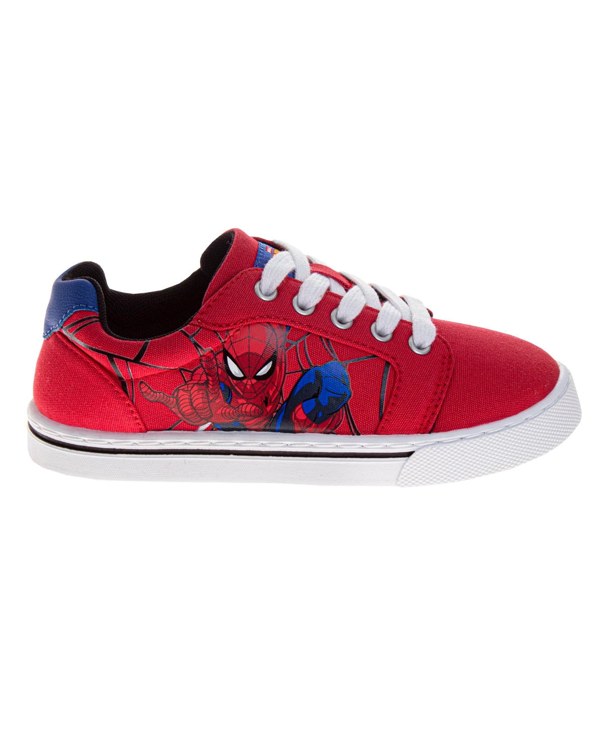 Spider-man Little And Big Boys Lace Up Canvas Sneakers In Red