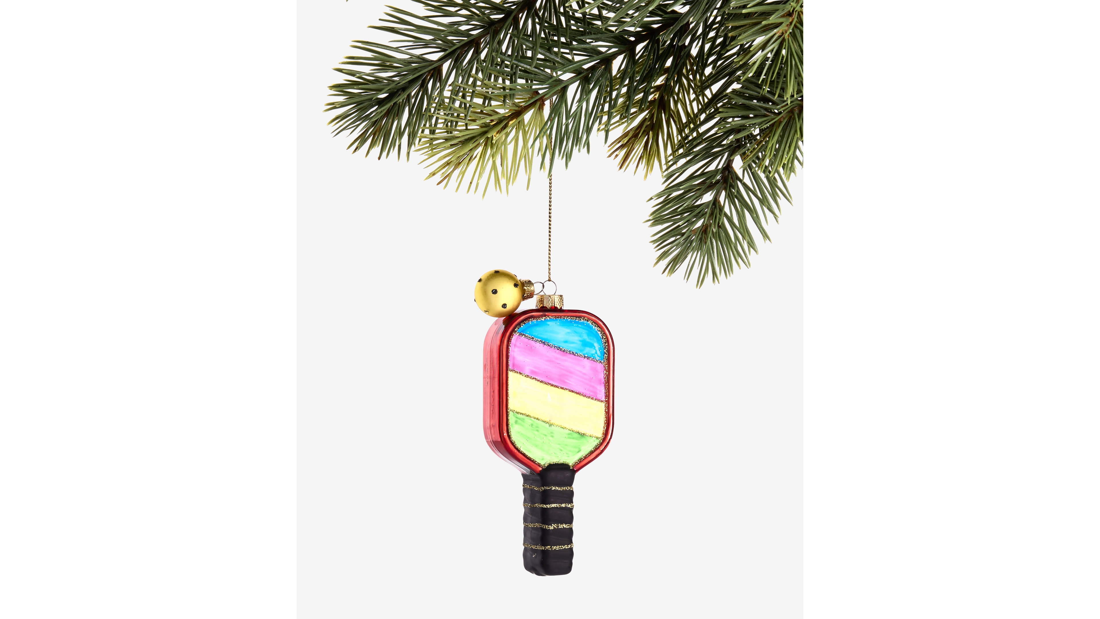 Holiday Lane Sports Glass Pickleball Paddle Ornament, Macy's Exclusive