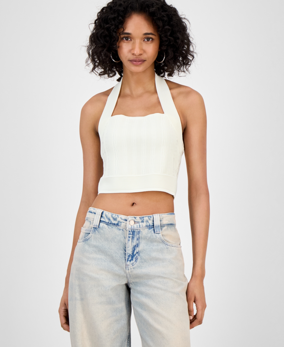Women's Sofie Sweater Halter Top - Jet Black A996