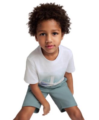 Toddler and Little Boys Scenic Logo Short Sleeve Tee and Twill Shorts, 2-Piece Set