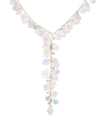 Y-образное ожерелье из гламурных цветочных лепестков Betsey Johnson Ivory Garden Glam