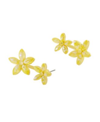 Серьги в виде жакета со штангой Betsey Johnson из искусственного камня Garden Glam Daisy