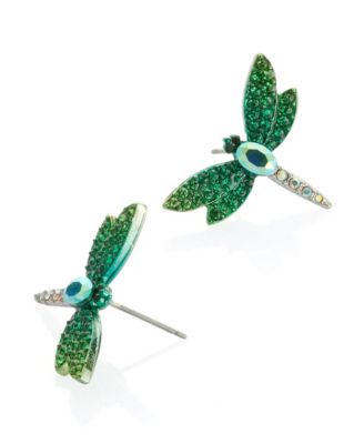 Гламурные серьги-гвоздики в виде стрекозы в саду из искусственного камня Betsey Johnson