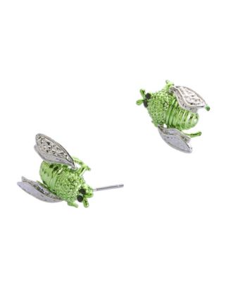 Серьги-гвоздики Betsey Johnson из искусственного камня Garden Glam Beetle