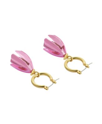 Серьги-обнимашки Betsey Johnson с тюльпанами из искусственного камня Garden Glam