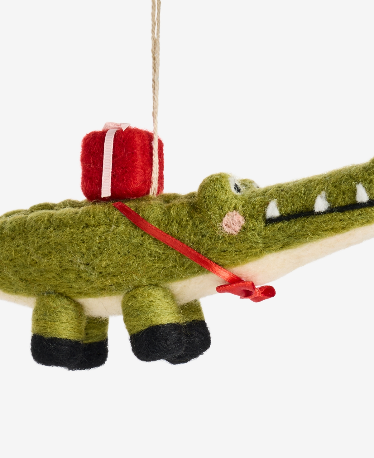Holiday Lane Tiny Tidings Crocodile With Gift Ornament, Macy's Exclusive In Transparent