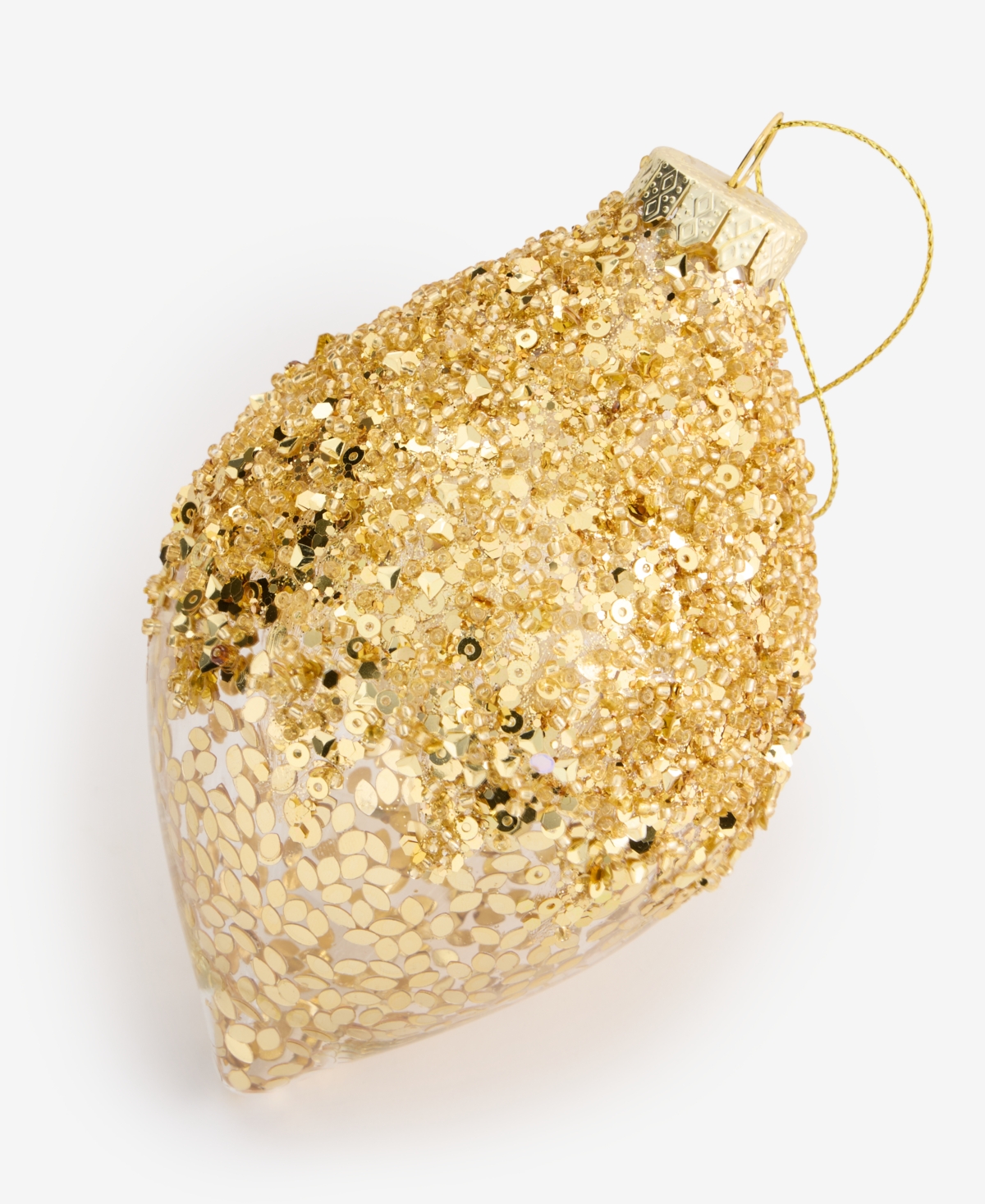 Holiday Lane Berry Tones Gold Glass Drop Ornament, Macy's Exclusive In Transparent