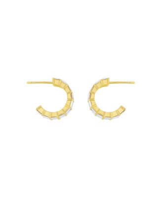 Triple Row Baguette Hoop Earrings