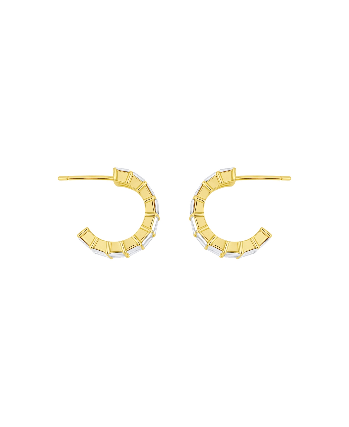 And Now This Triple Row Baguette Hoop Earrings In Gold