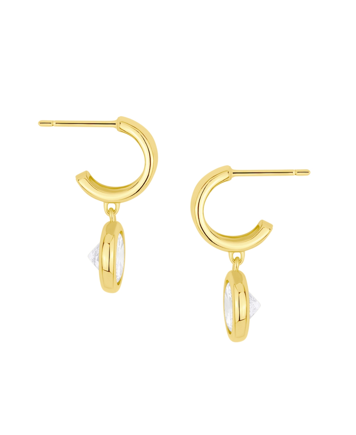 And Now This Cubic Zirconia Drop Post Hoop Earring